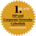 Bilanz Telekom Rating 2021 - Platz 1 ISP